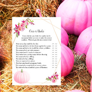 Baby Shower Over or Under Game Pumpkin Floral Invitation