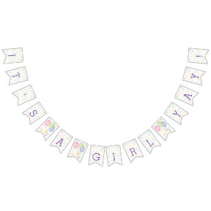 Baby Shower Paci Bunny, Swallowtail Banner