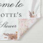 Baby Shower pampas grass blush pink arch photo