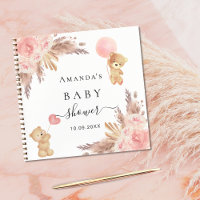 Baby Shower pampas grass rose gold teddy