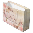 Baby Shower pampas grass rose pink floral teddy