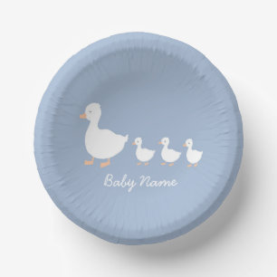 Baby Shower Paper Bowl Blue Duckling Design Plate