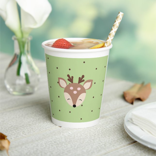 Baby Shower Paper Cases, Forest Animals Paper Cups (Insitu)