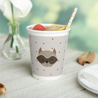 Baby Shower Paper Cases, Forest Animals Paper Cups