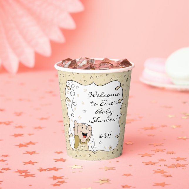 Baby Shower Paper Cups "Gold Star Baby" 8 oz. (Insitu)