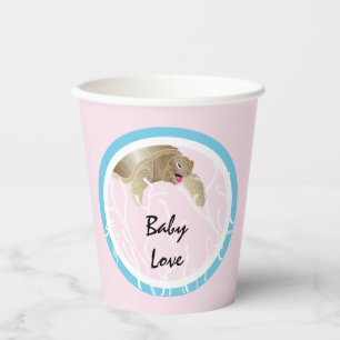 Baby Shower Paper Cups "Turtle Pink/Blue" 8 oz.