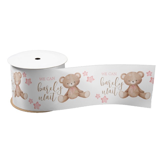 Baby Shower Paper Ribbon - Girl Baby Shower Satin Ribbon (Spool)