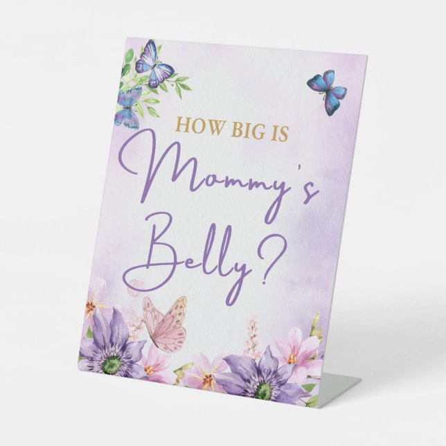 Baby shower papillon C'est une fille signe de piéd (Recto)