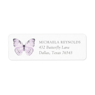 Baby shower papillon floral pourpre Adresse de ret