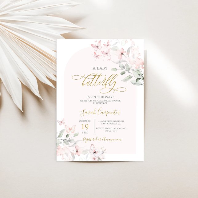 Baby shower papillon Invitation fille (Créateur téléchargé)