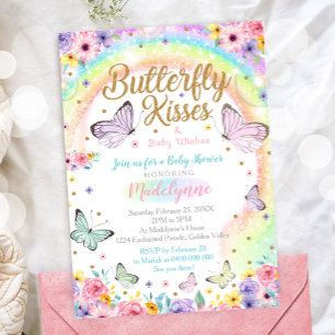 Baby shower papillon Invitation papillon arc-en-ci