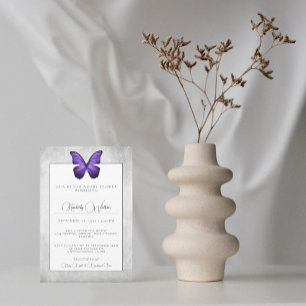 Baby shower papillon violet Invitation