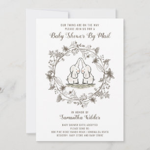 Baby shower par invitation par courrier   Jumeaux