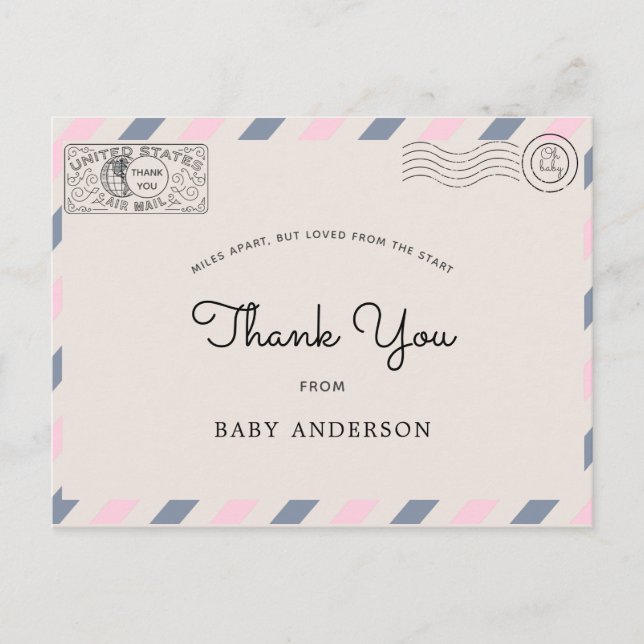 Baby shower par Merci de messagerie Carte postale  (Devant)