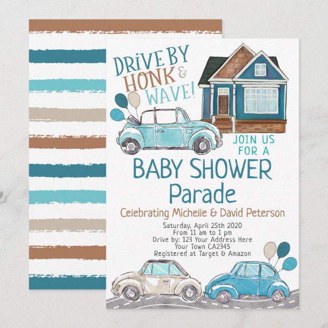 Baby Shower Parade Invitation (Front/Back)