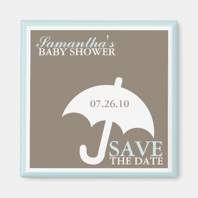Baby shower parapluie Magnet Réservez la date (Devant)