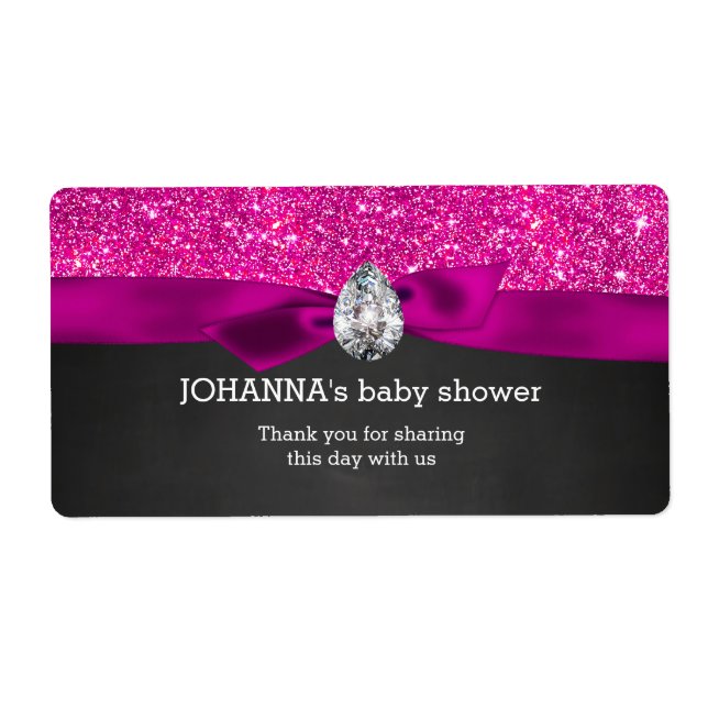 Baby shower Parties scintillant rose Chalkboard Bo (Devant)