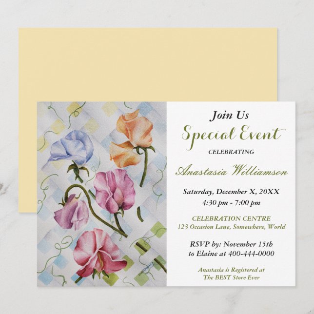 BABY SHOWER PARTY EVENT INVITE (Front/Back)