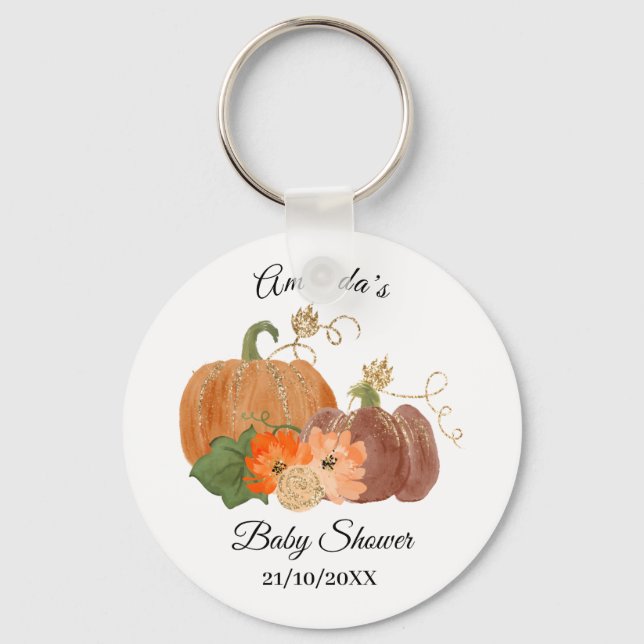 Baby Shower Party Favour Button Key Ring (Front)