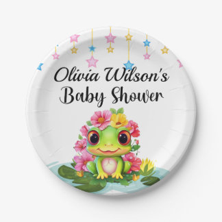 Baby Shower Party Plates, Frog Theme Plates