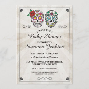 Baby shower Party Sugar Skull Party Invitation