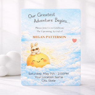 Baby Shower Pastel Bunny Sunshine Invitation