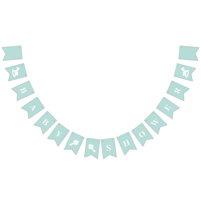 Baby Shower Pastel Green Gender Neutral Bunting Flags (All)