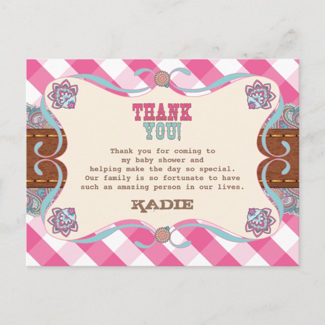 Baby shower Pays, Cartes De Remerciements (Devant)
