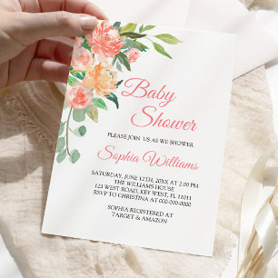 Baby shower Peaches_And_Cream Invitation fille