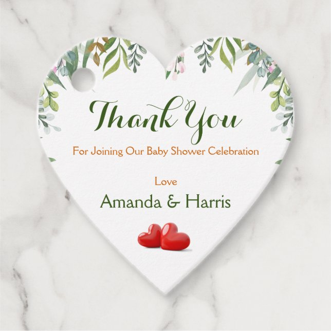 Baby Shower Personalize Design Favour Tags (Front)