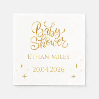 Baby Shower Personalized Name And Date Napkin