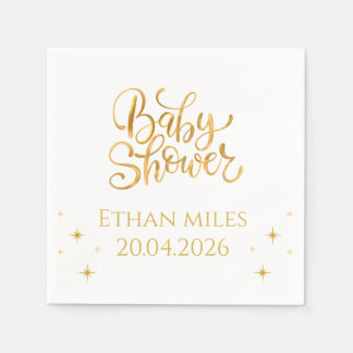 Baby Shower Personalized Name And Date Napkin