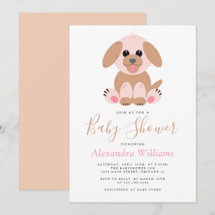 Baby Shower Personalized Neutral Puppy Invitation