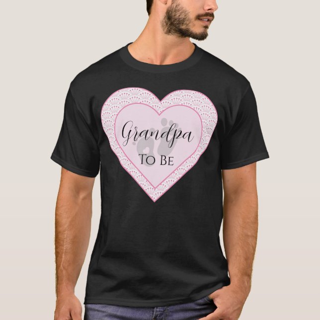 Baby shower personnalisable T-shirt rose Coeur fil (Devant)