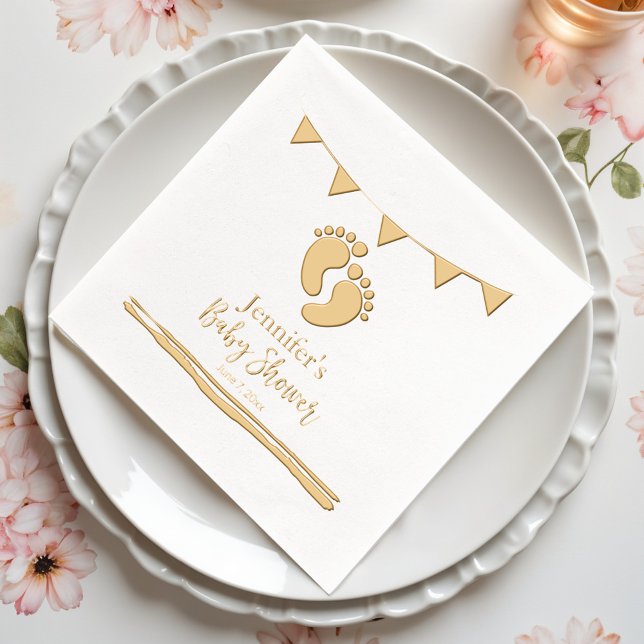 Baby shower personnalisé avec empreintes (Créateur téléchargé)