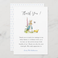Baby shower Peter lapin Carte de remerciements