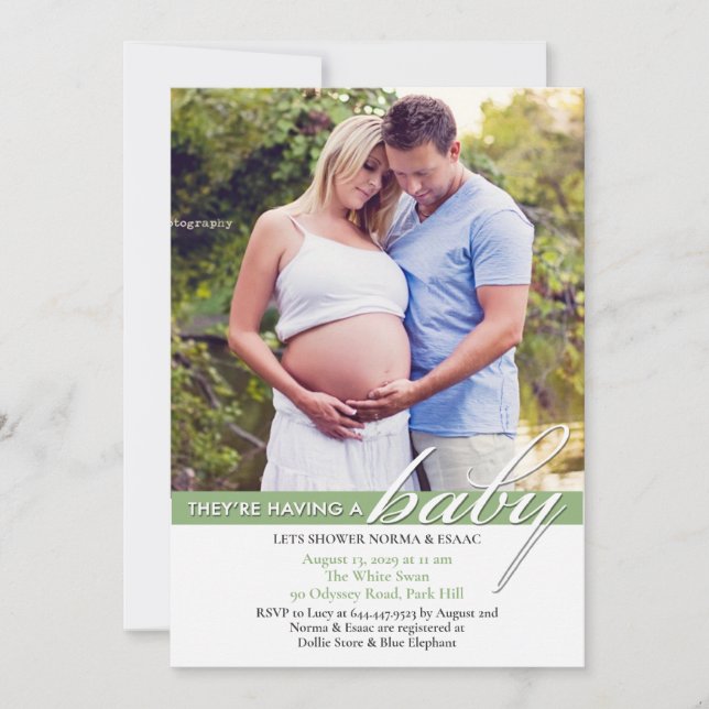 Baby Shower Photo Flat Invitation (Front)