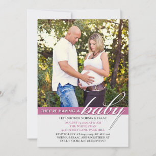 Baby shower Photo Invitation Plat