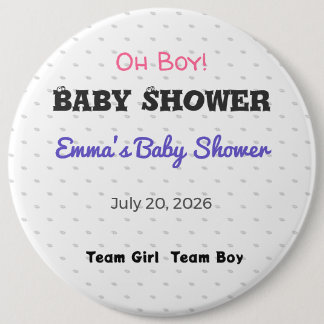 Baby Shower Pin | Team Girl | Team Boy | Favor