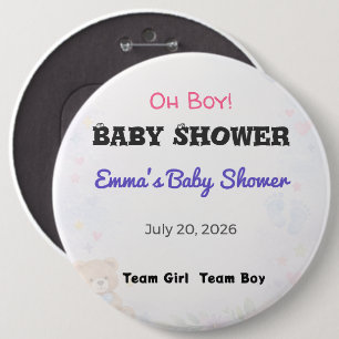 Baby Shower Pin Team Girl Team Boy Favour