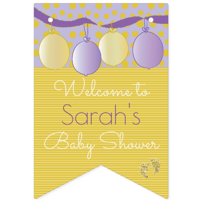 Baby Shower Pink "Baby's Feet," Swallowtail Banner (Sixteenth Flag)