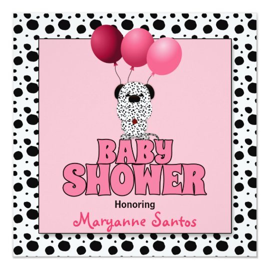 Baby Shower | Pink Dalmatian Puppy Card