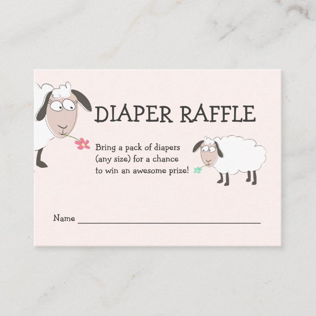 Baby Shower, Pink Diaper Raffle Enclosure Card (Front)