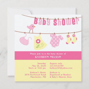 Baby Shower Pink Girl Invitation