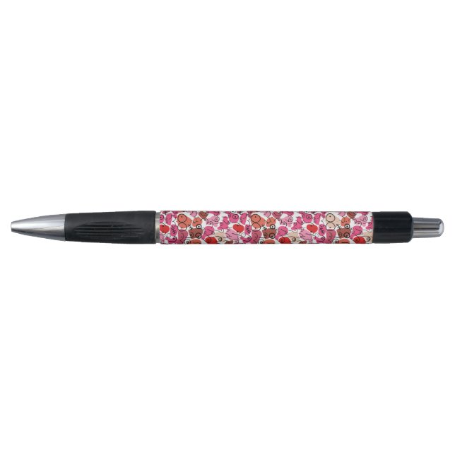 Baby shower pink red cute pattern pen (Front)