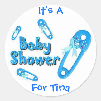 Baby Shower Pins Classic Round Sticker