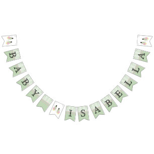 baby shower 👶 pinte vert rayures Drapeaux de soud