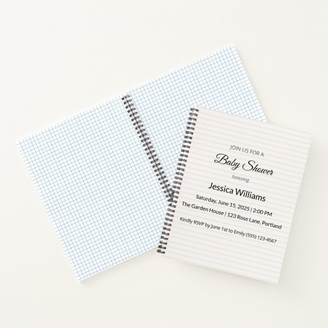 Baby Shower Planner Notebook | Elegant Neutral (Inside)
