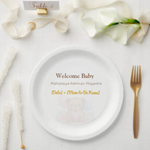 Baby Shower Plates Hunny Bear Theme