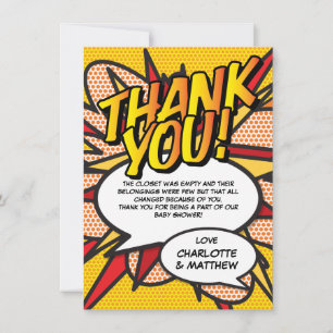 Baby Shower Poem Fun Modern Thank You Card
